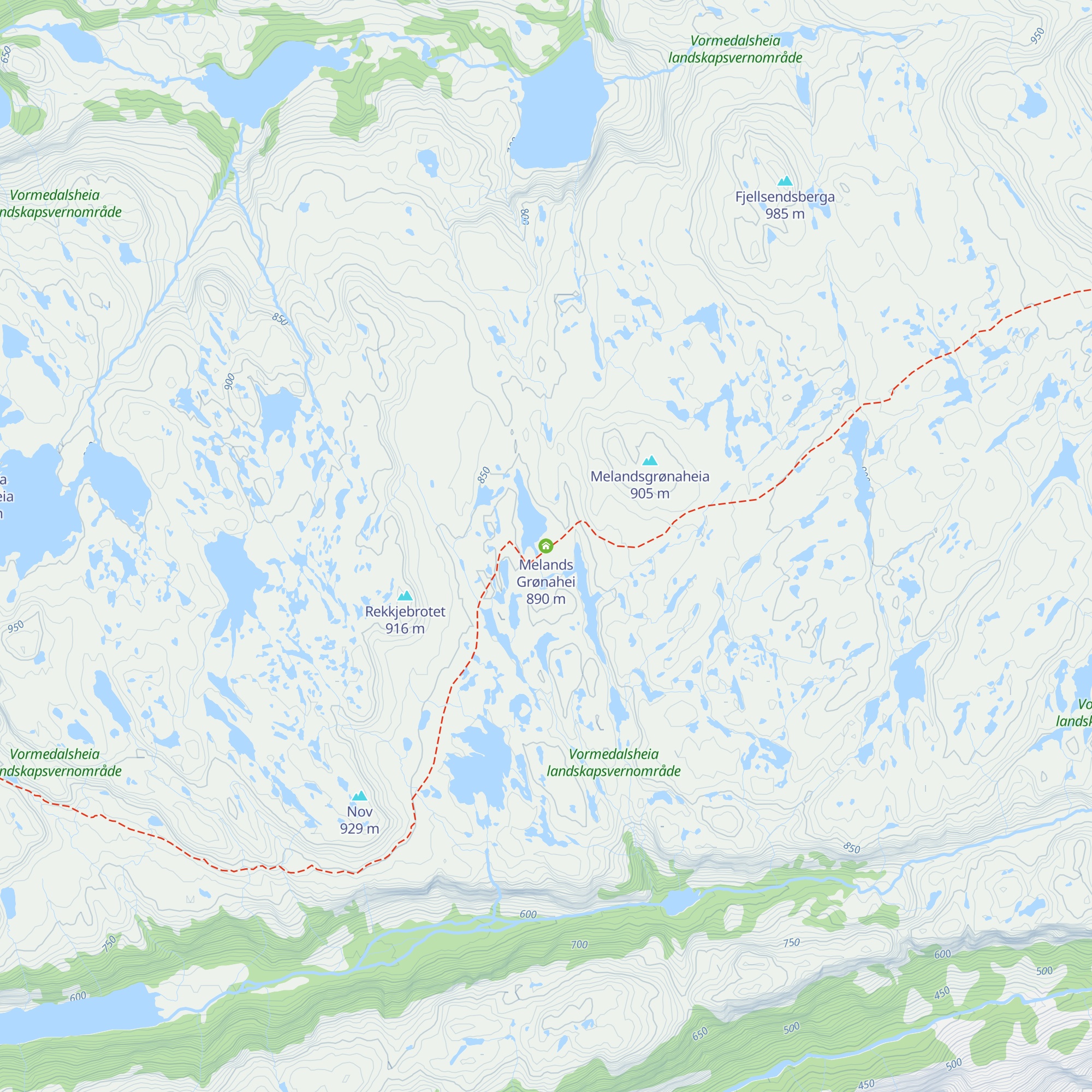 Melands Grønahei map
