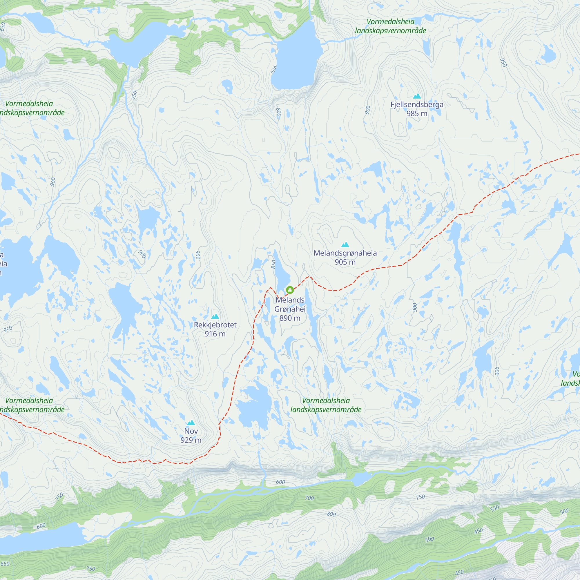 Melands Grønahei map