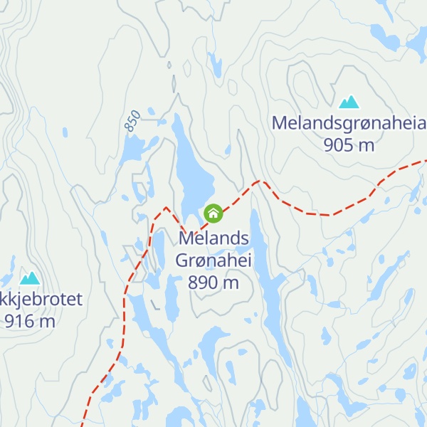 Map of Melands Grønahei