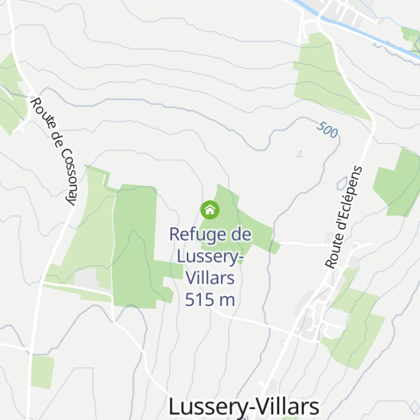 Map of Refuge de Lussery-Villars