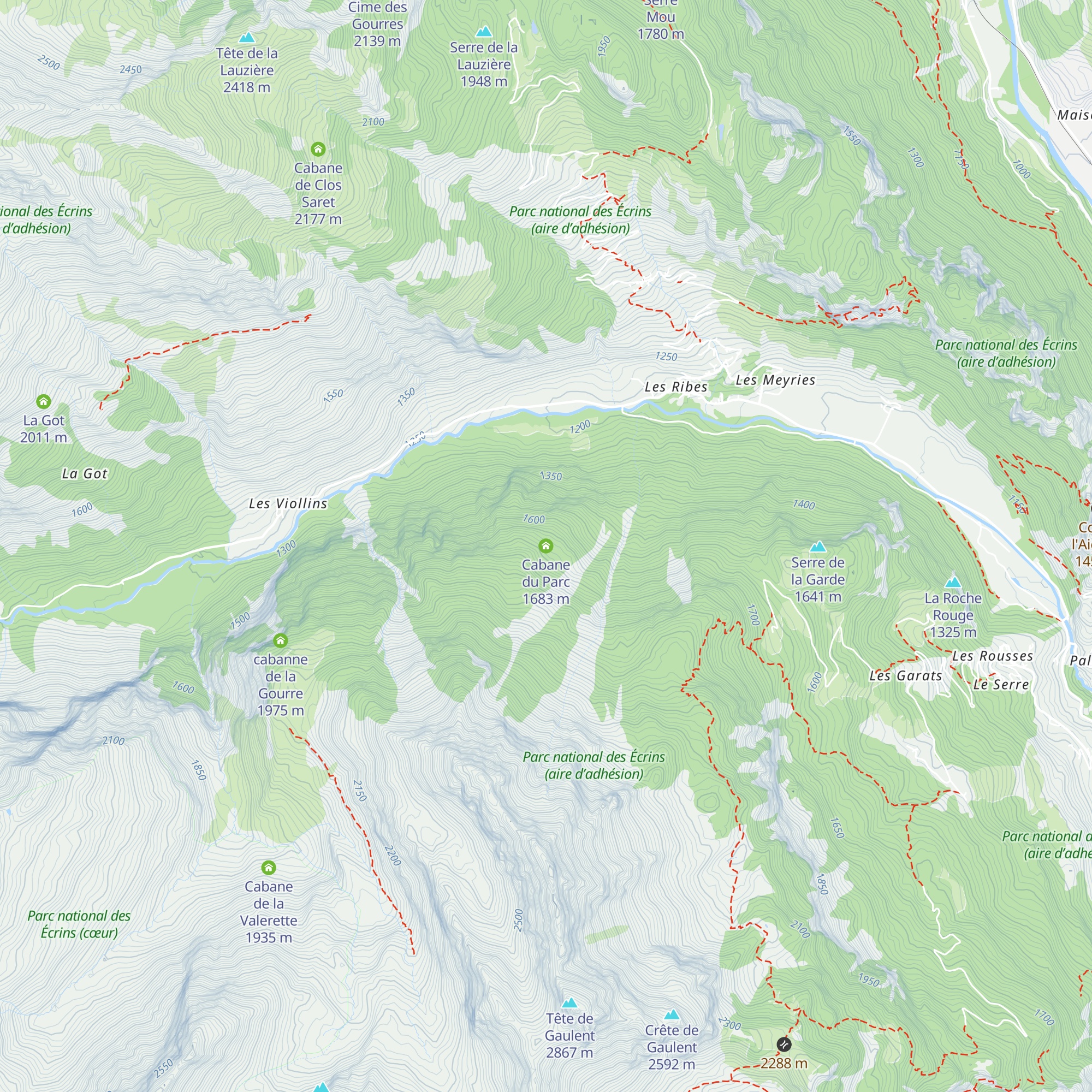 Cabane du Parc map