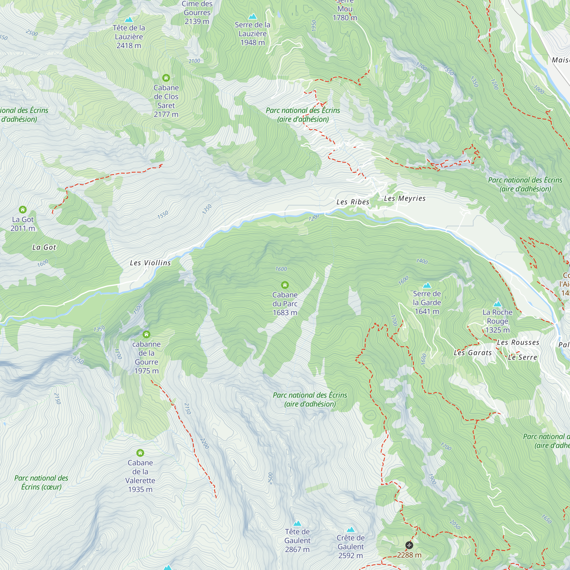 Cabane du Parc map