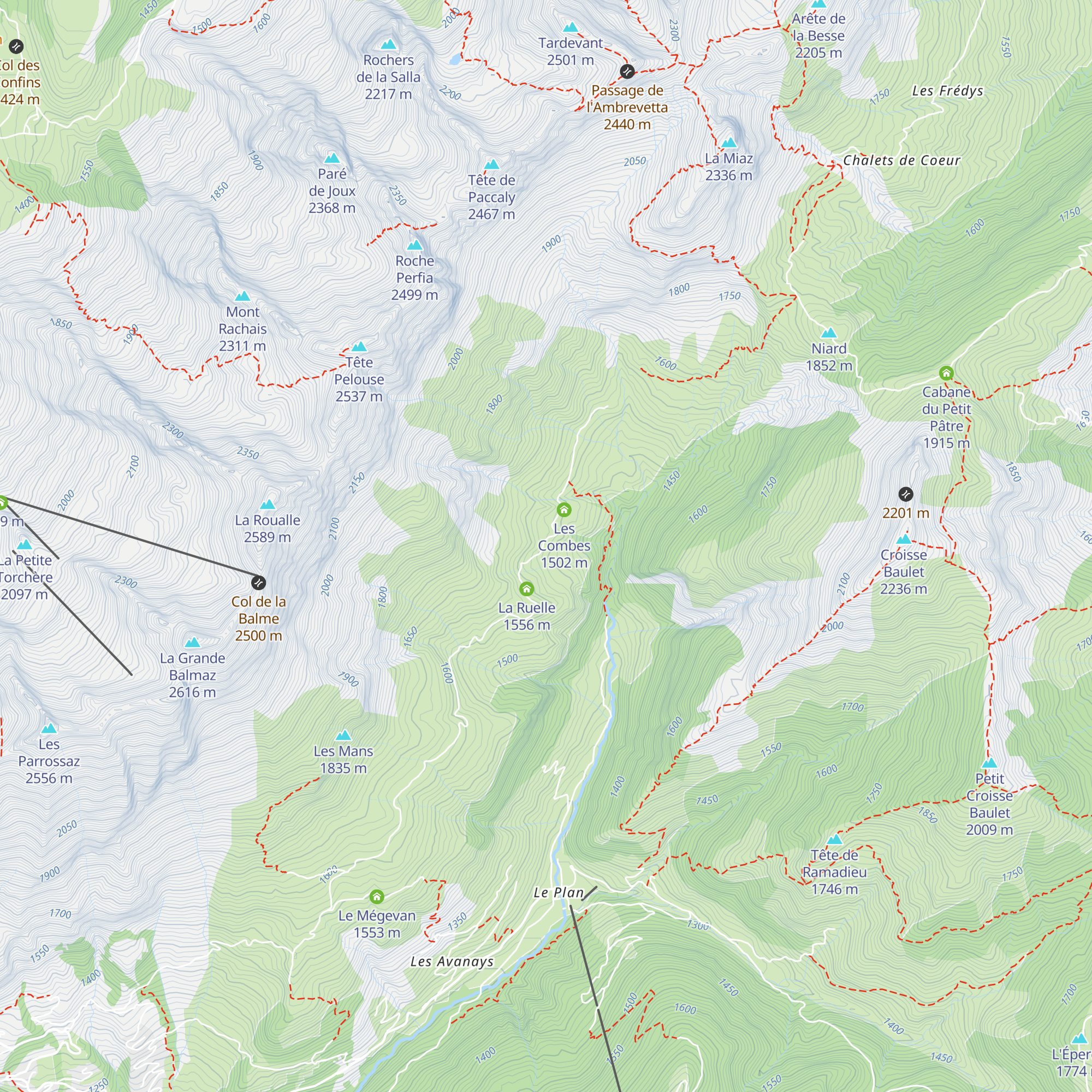 La Combe map