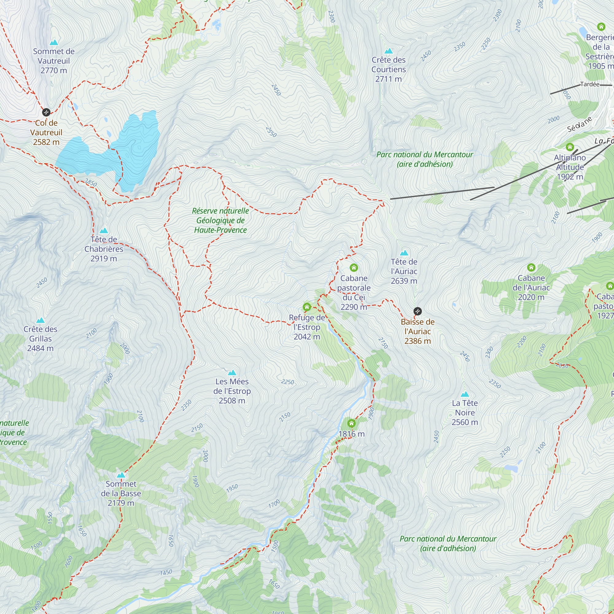 Refuge de l'Estrop map