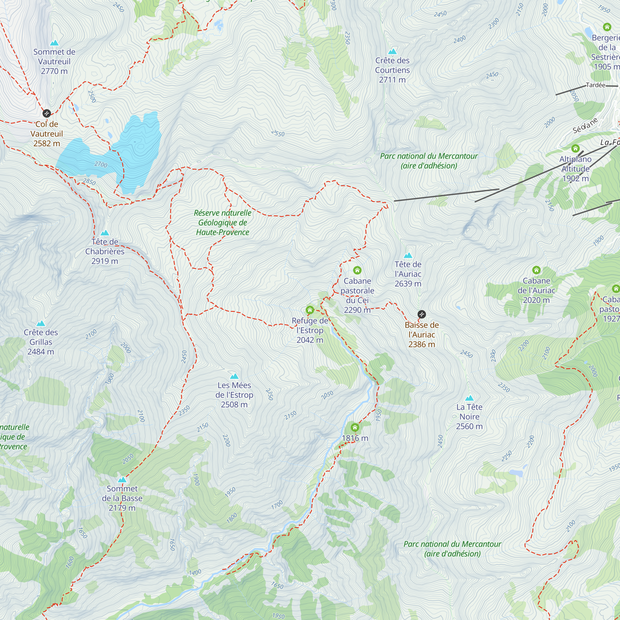 Refuge de l'Estrop map