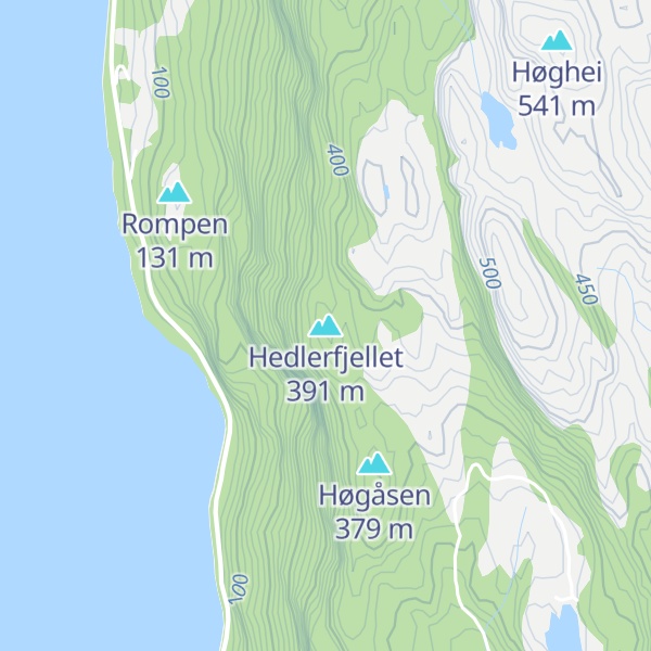 Map of Hedlerfjellet