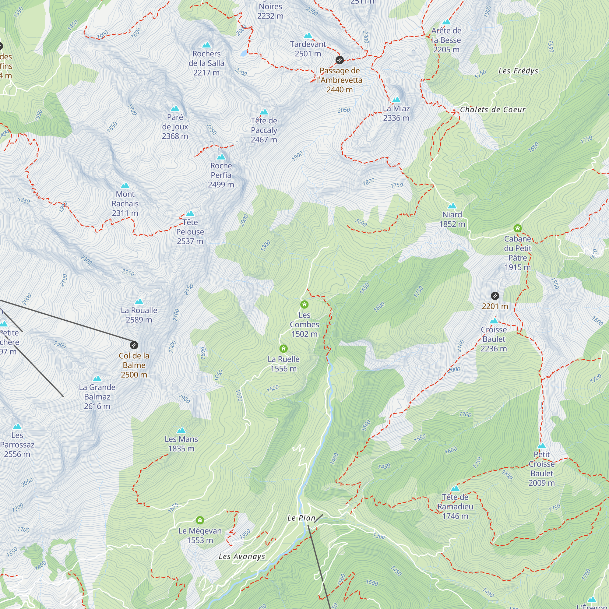 Les Combes map