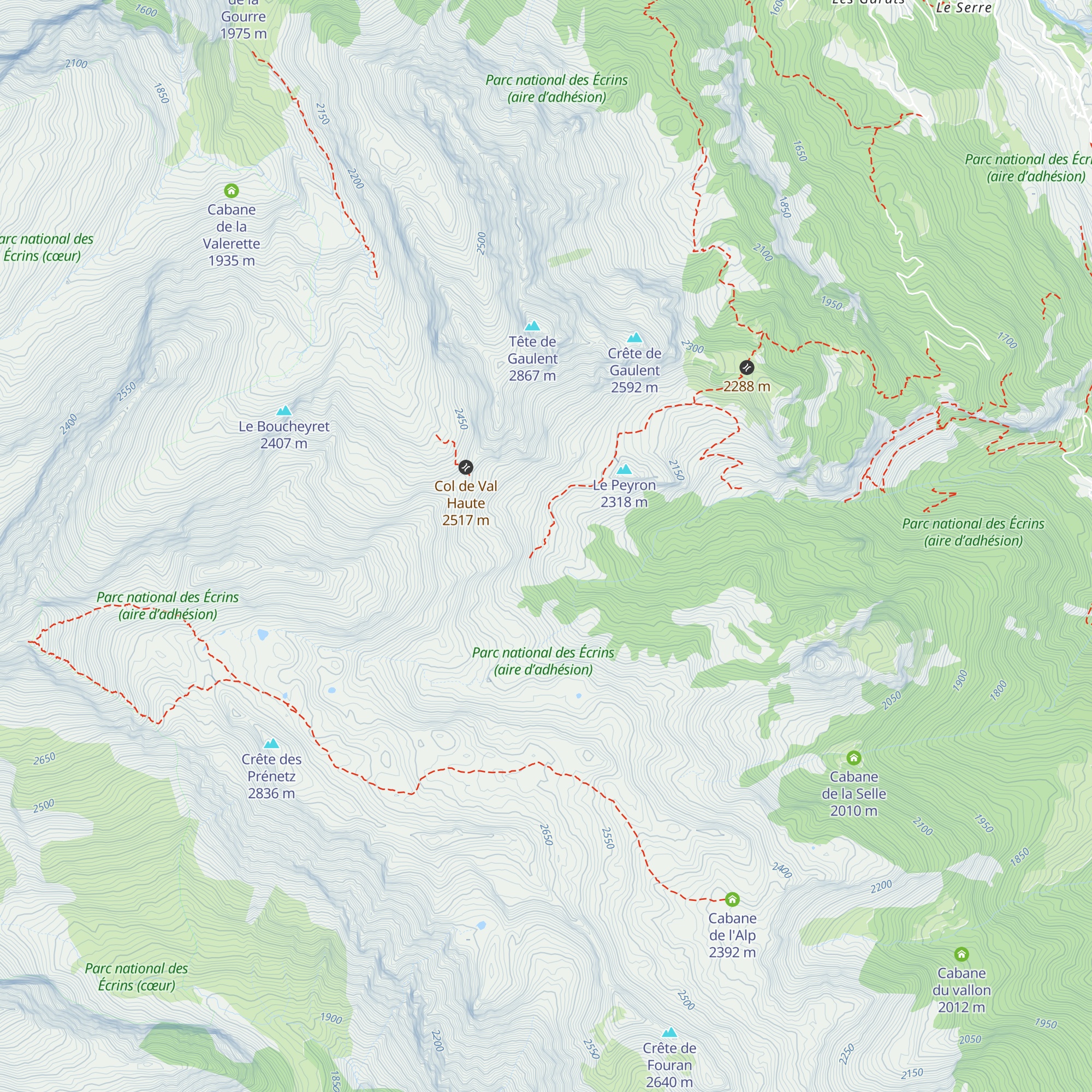 Cabane de l'Essaumaure map