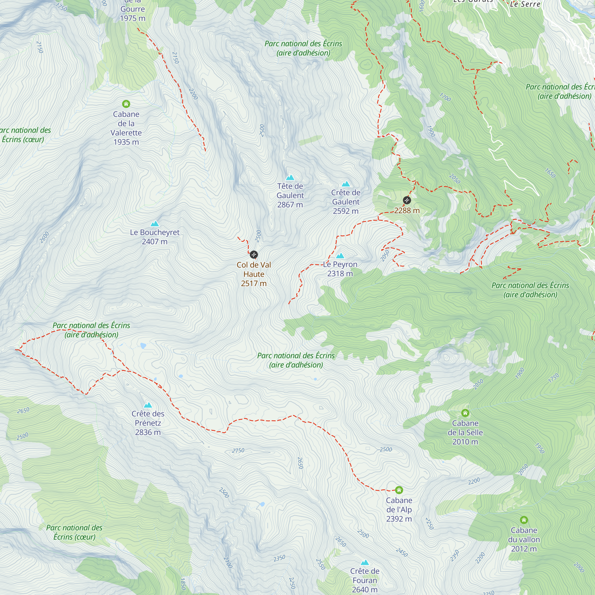 Cabane de l'Essaumaure map