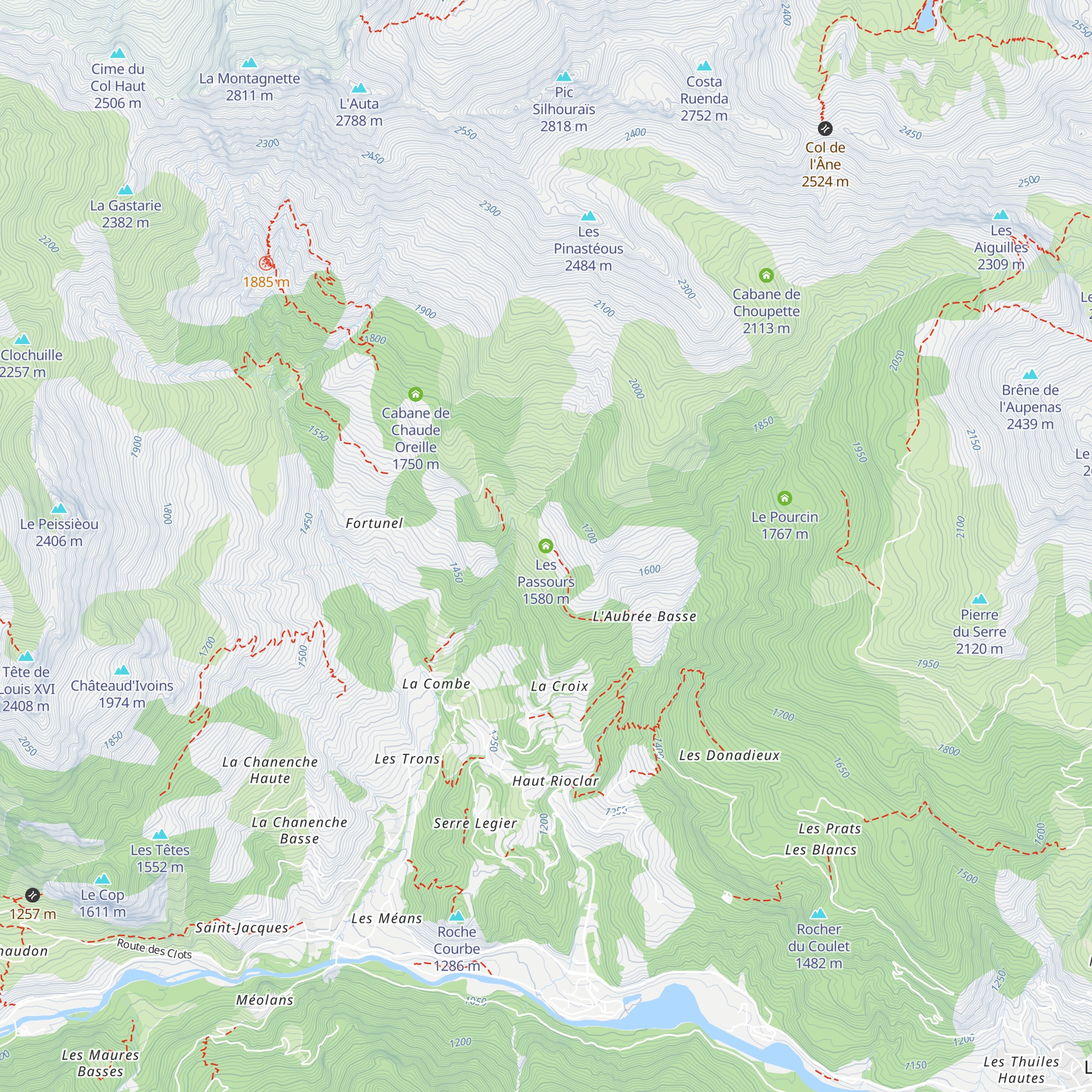Les Passours map