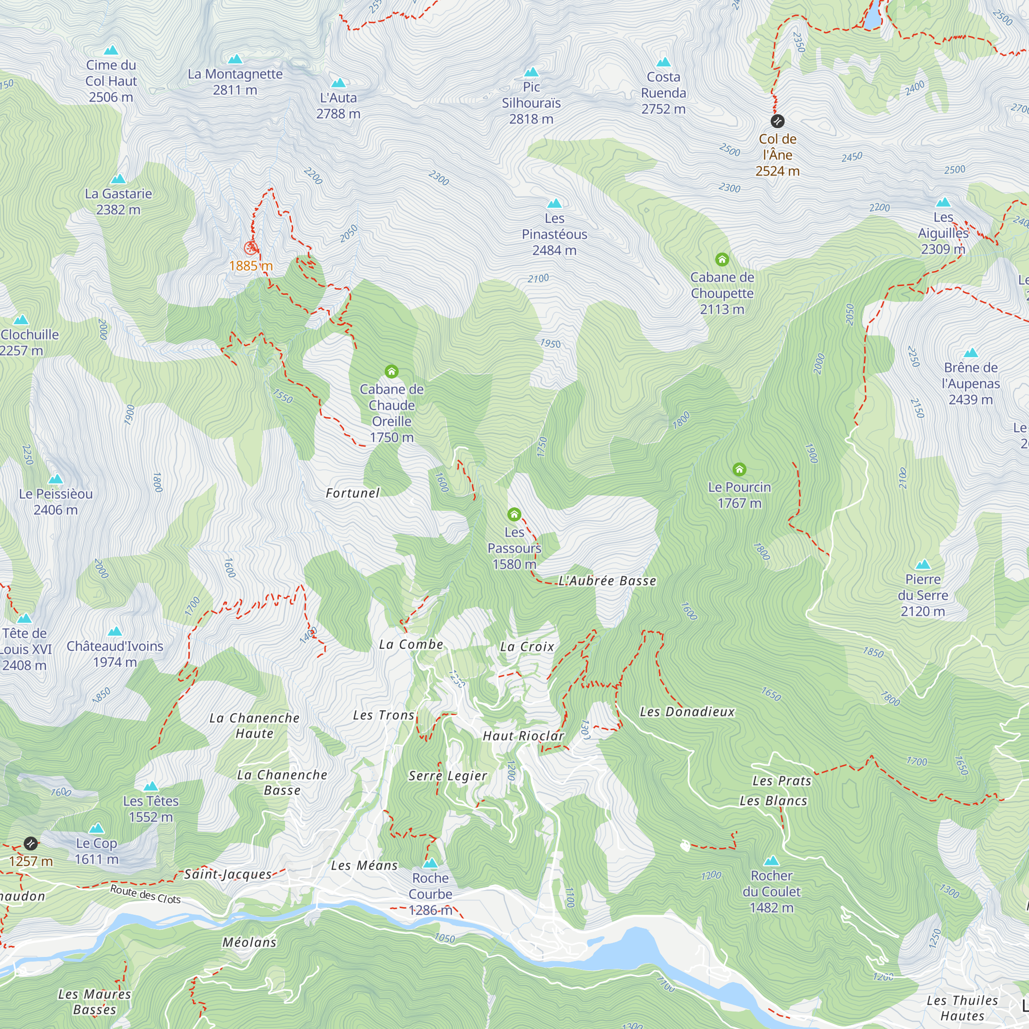 Les Passours map
