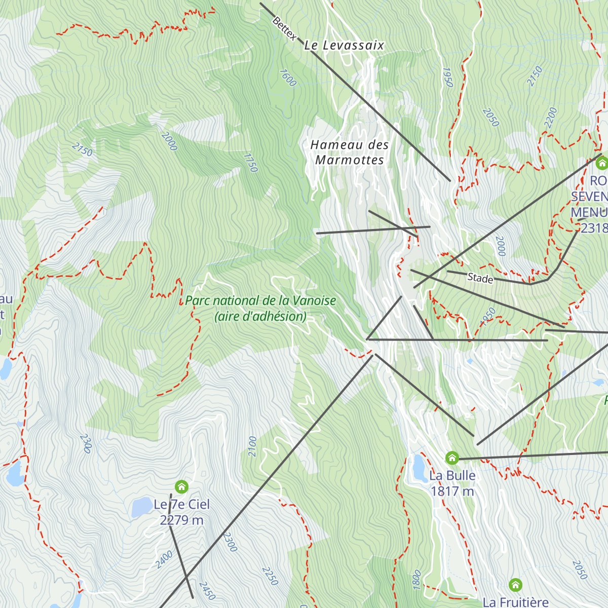 Refuge des Montagnettes map
