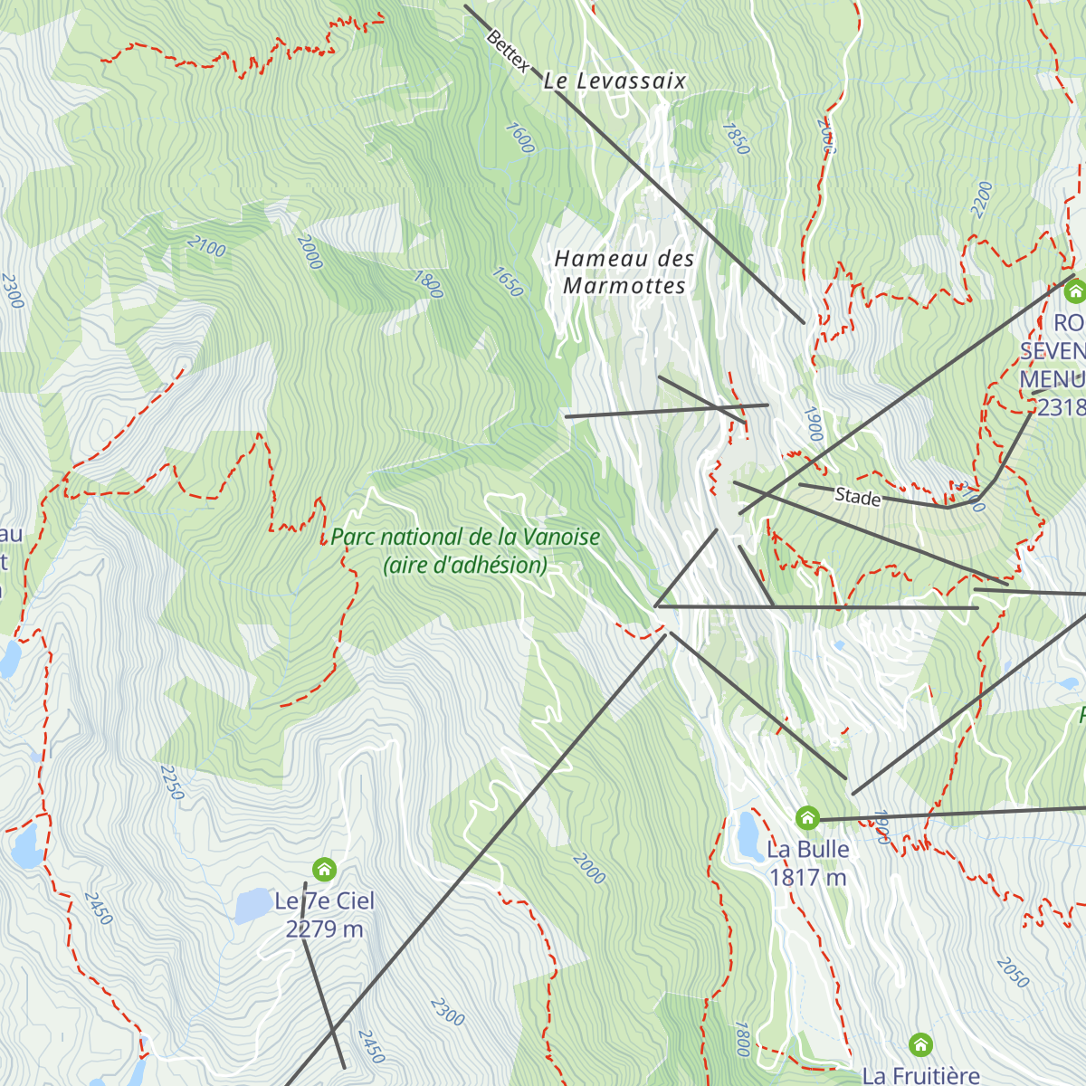 Refuge des Montagnettes map