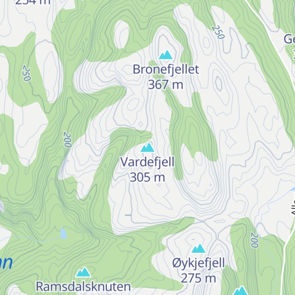Map of Vardefjell