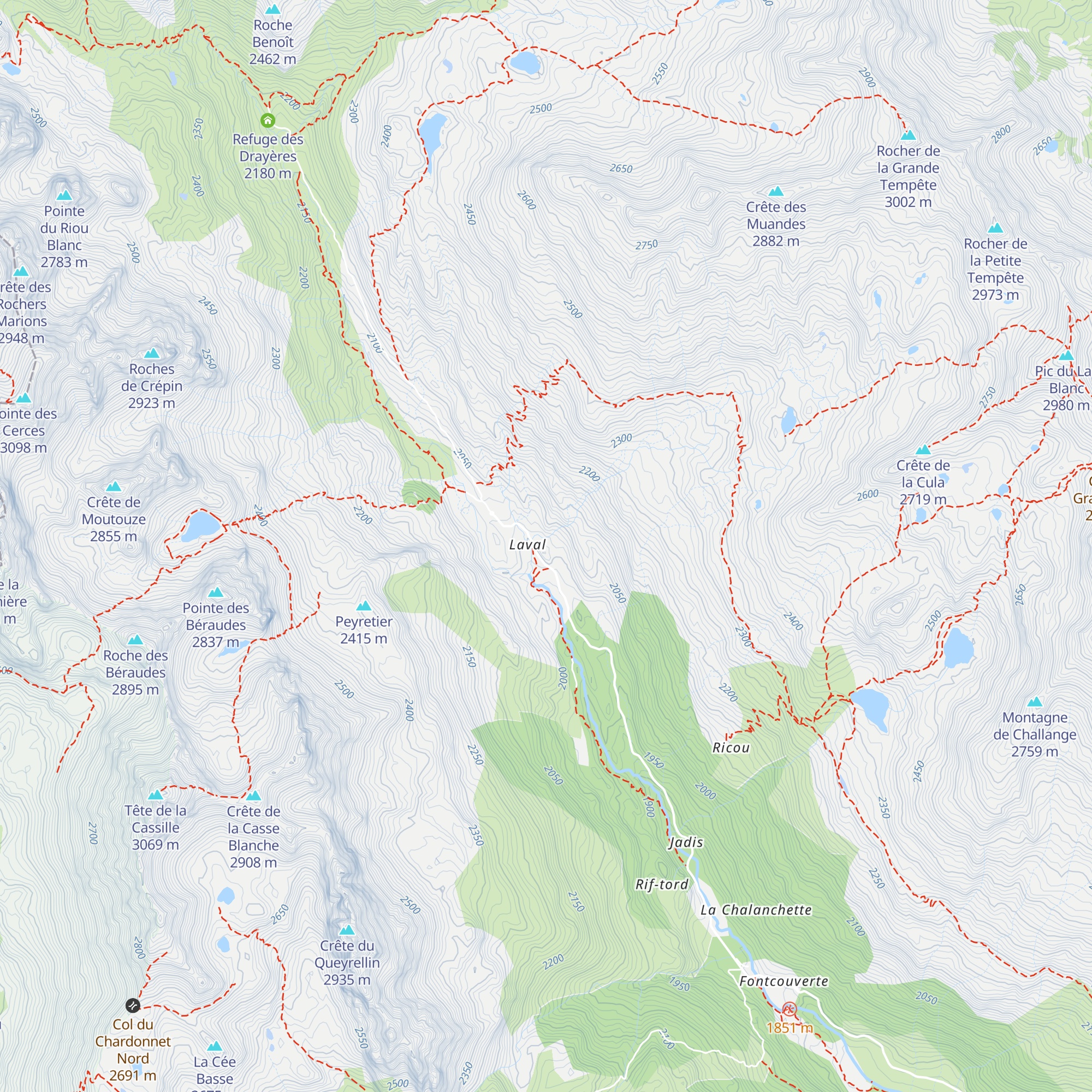 Refuge de Laval map