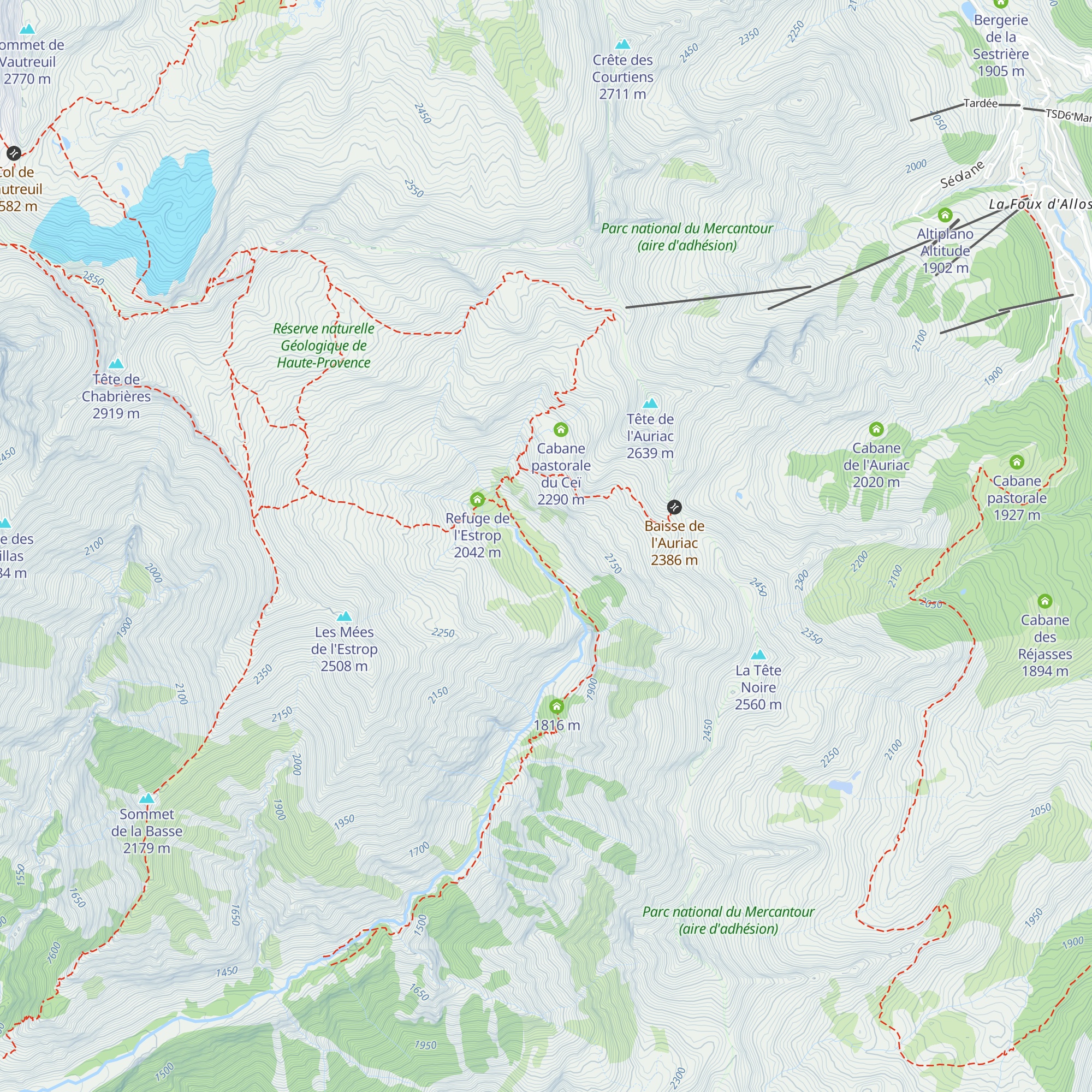 Cabane de l'Estrop map