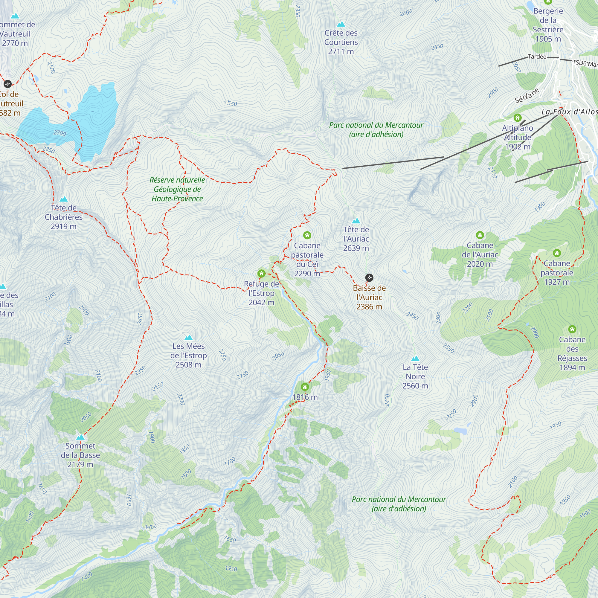 Cabane de l'Estrop map