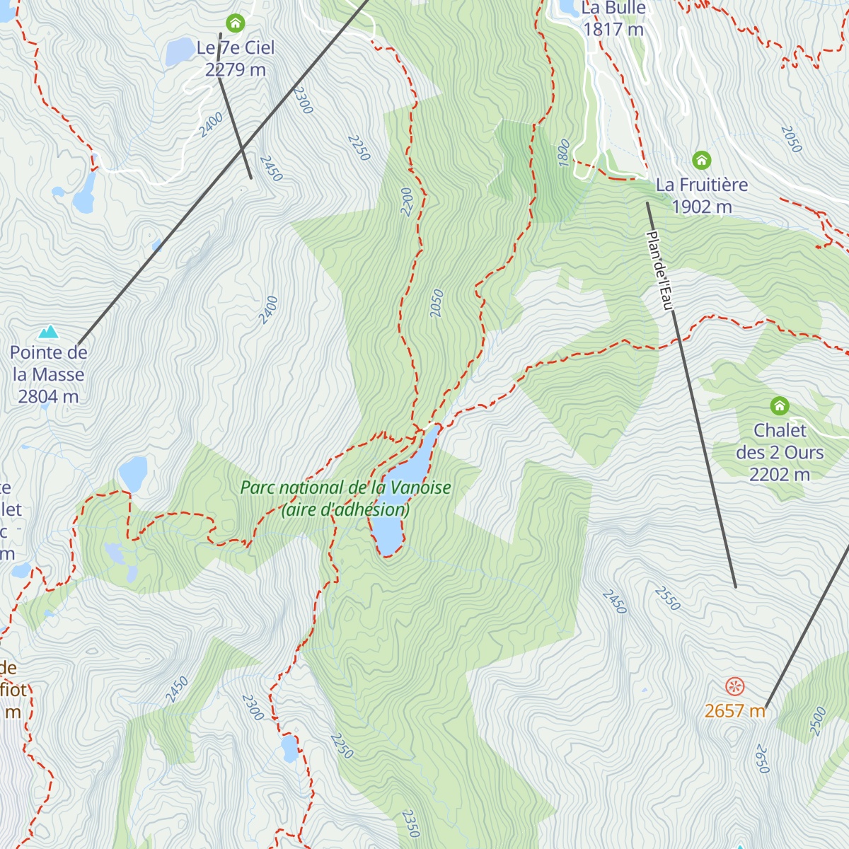 Refuge du Lou map