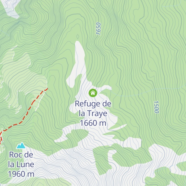 Map of Refuge de la Traye