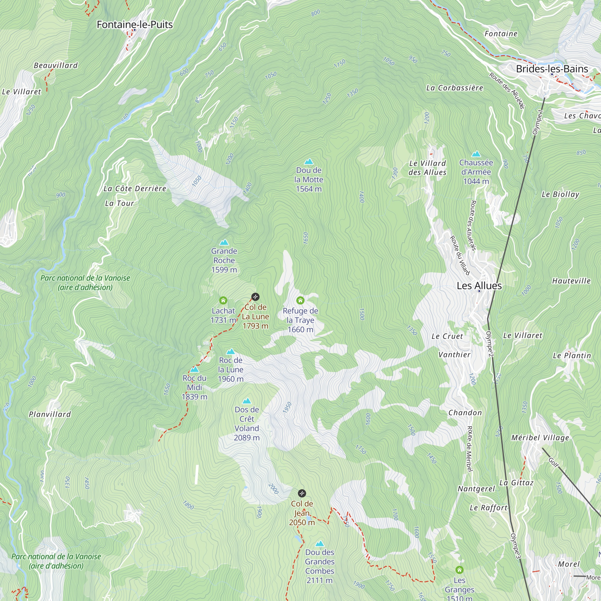 Refuge de la Traye map