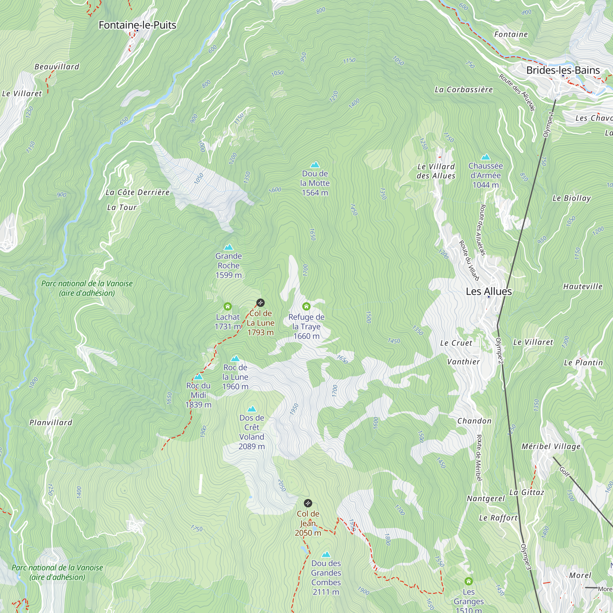 Refuge de la Traye map