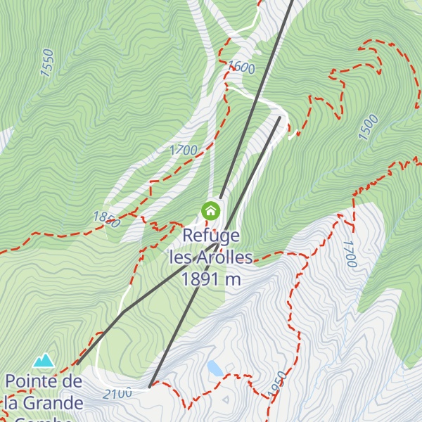 Map of Refuge les Arolles