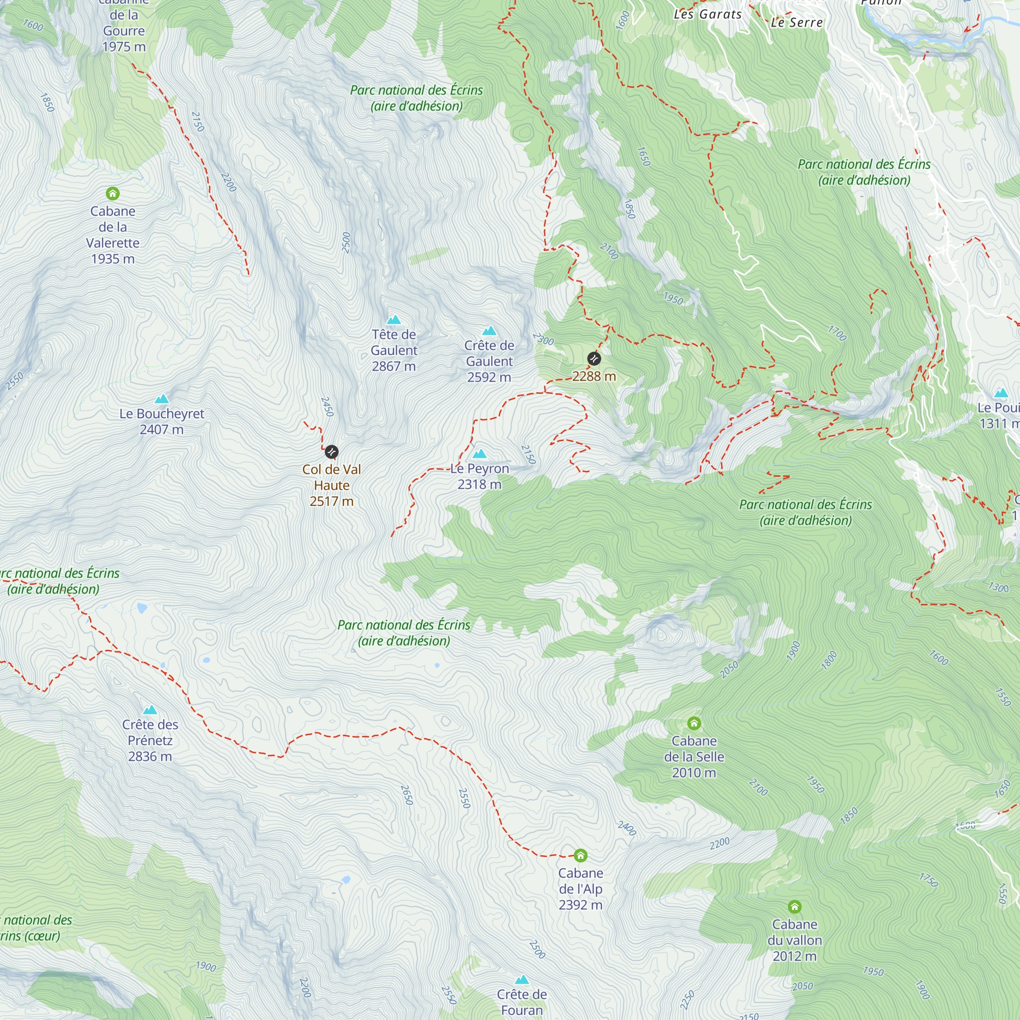 Cabane de Clos St Jean map