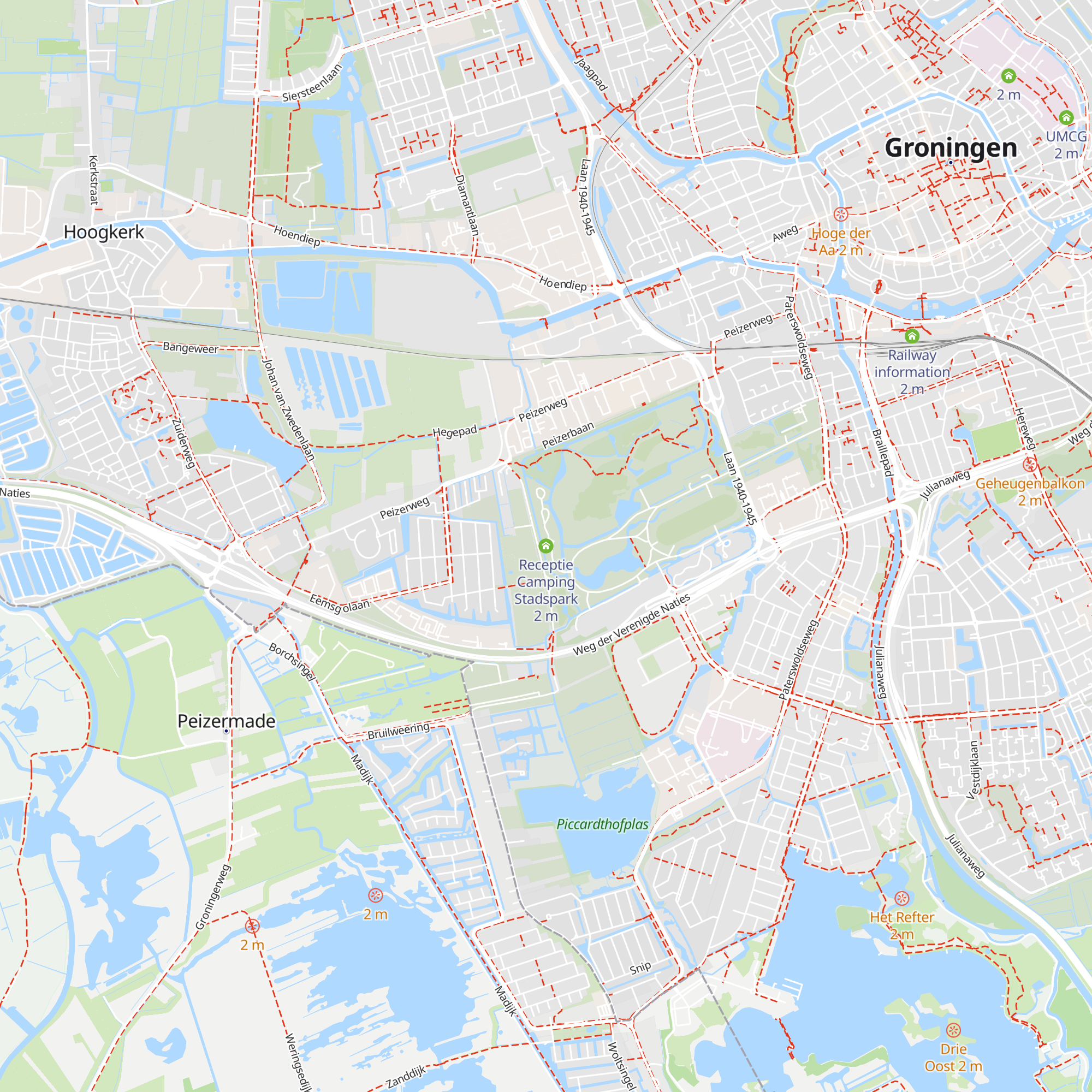 Receptie Camping Stadspark map