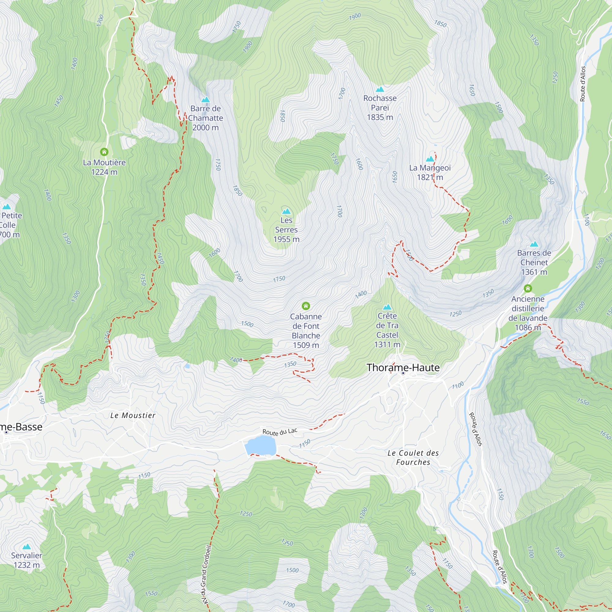 Cabanne de Font Blanche map