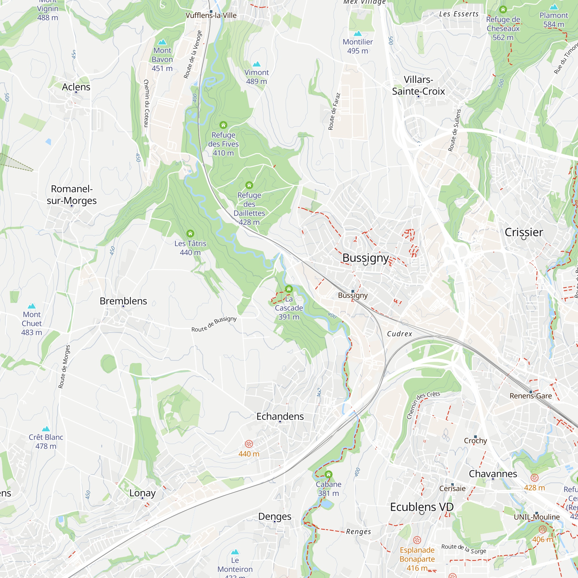 La Cascade map