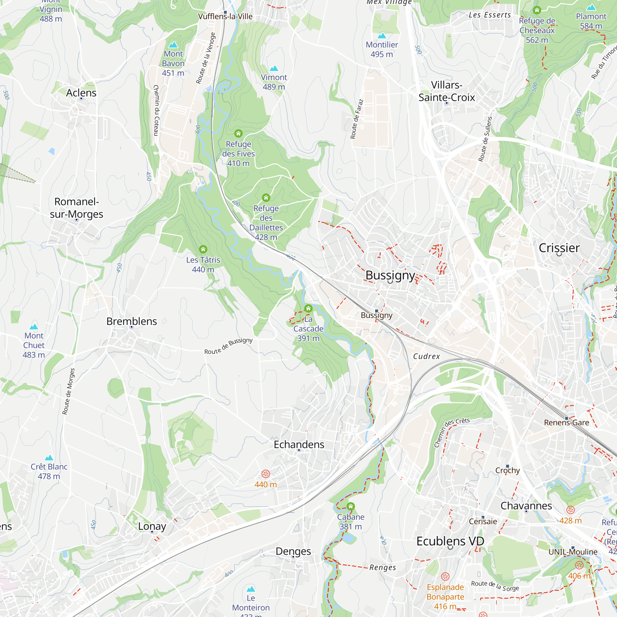 La Cascade map