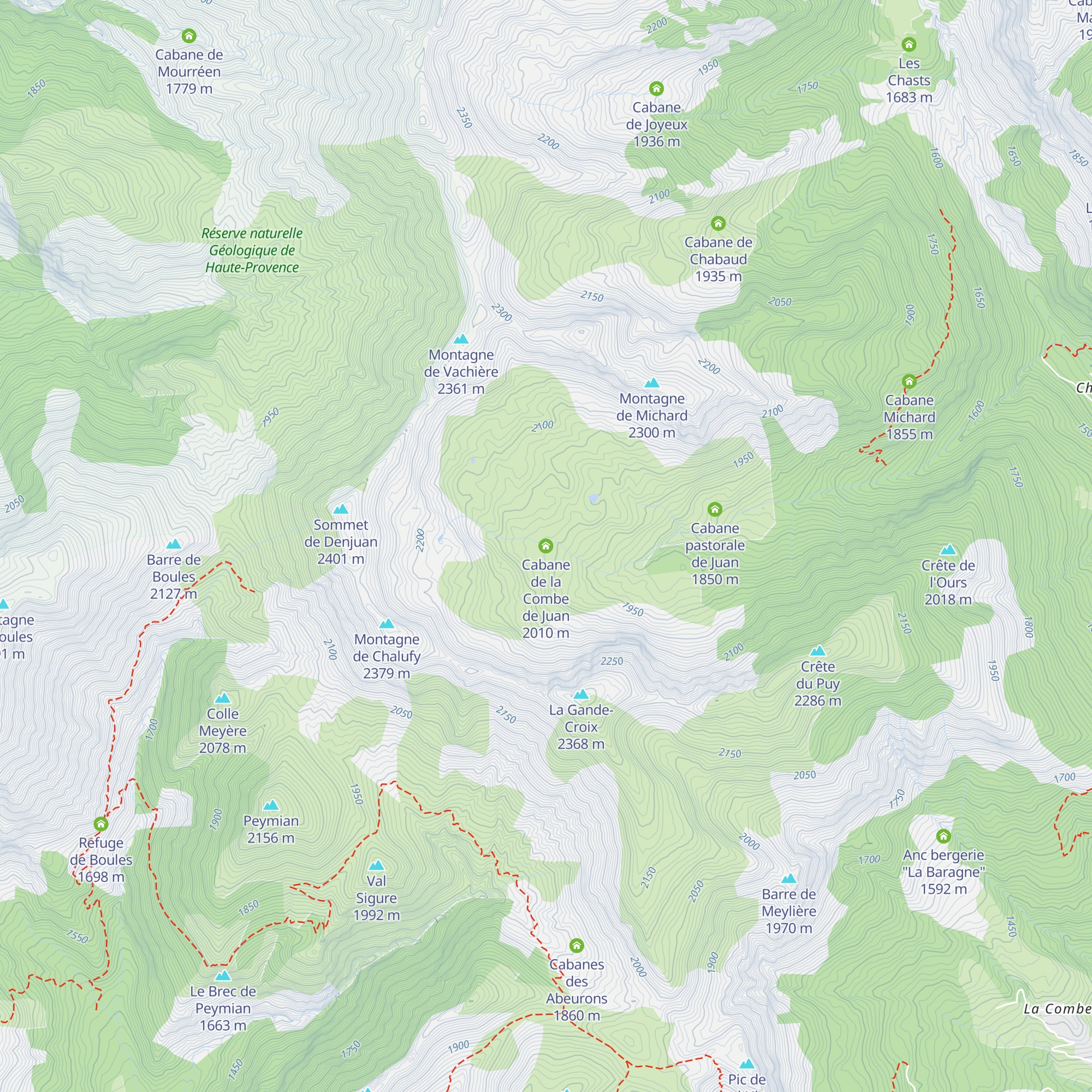 Cabane de la Combe de Juan map
