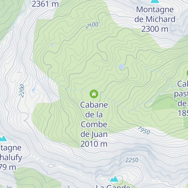 Map of Cabane de la Combe de Juan