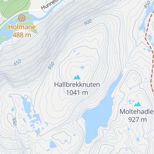 Map of Hallbrekknuten
