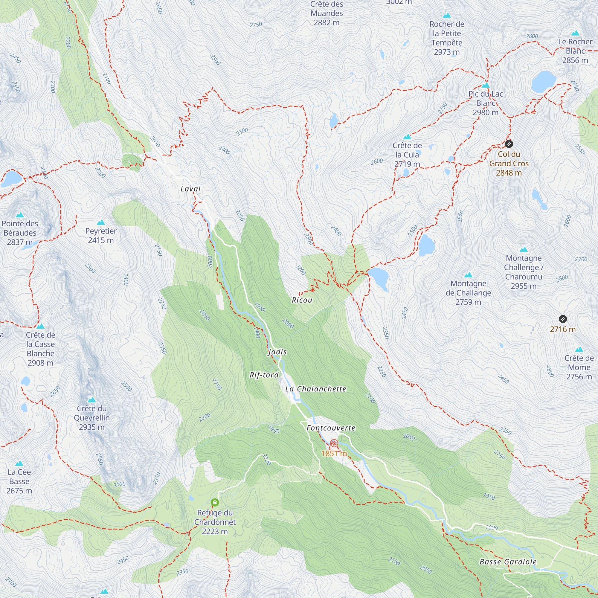 Refuge de Ricou map