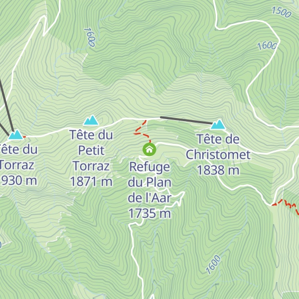 Map of Refuge du Plan de l'Aar