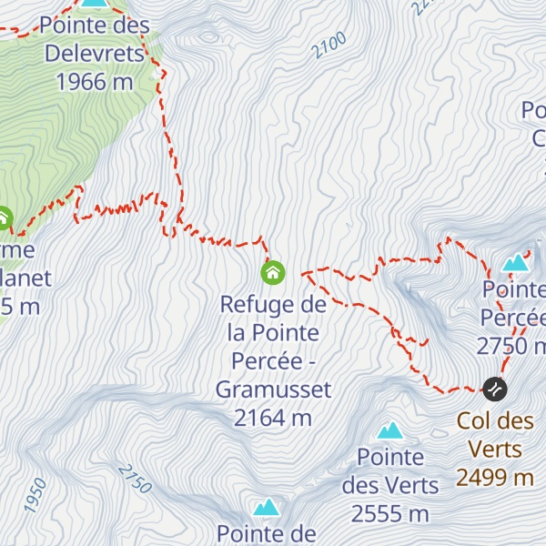 Map of Refuge de la Pointe Percée - Gramusset