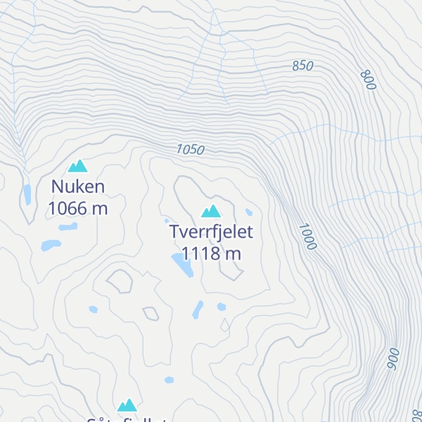 Map of Tverrfjelet