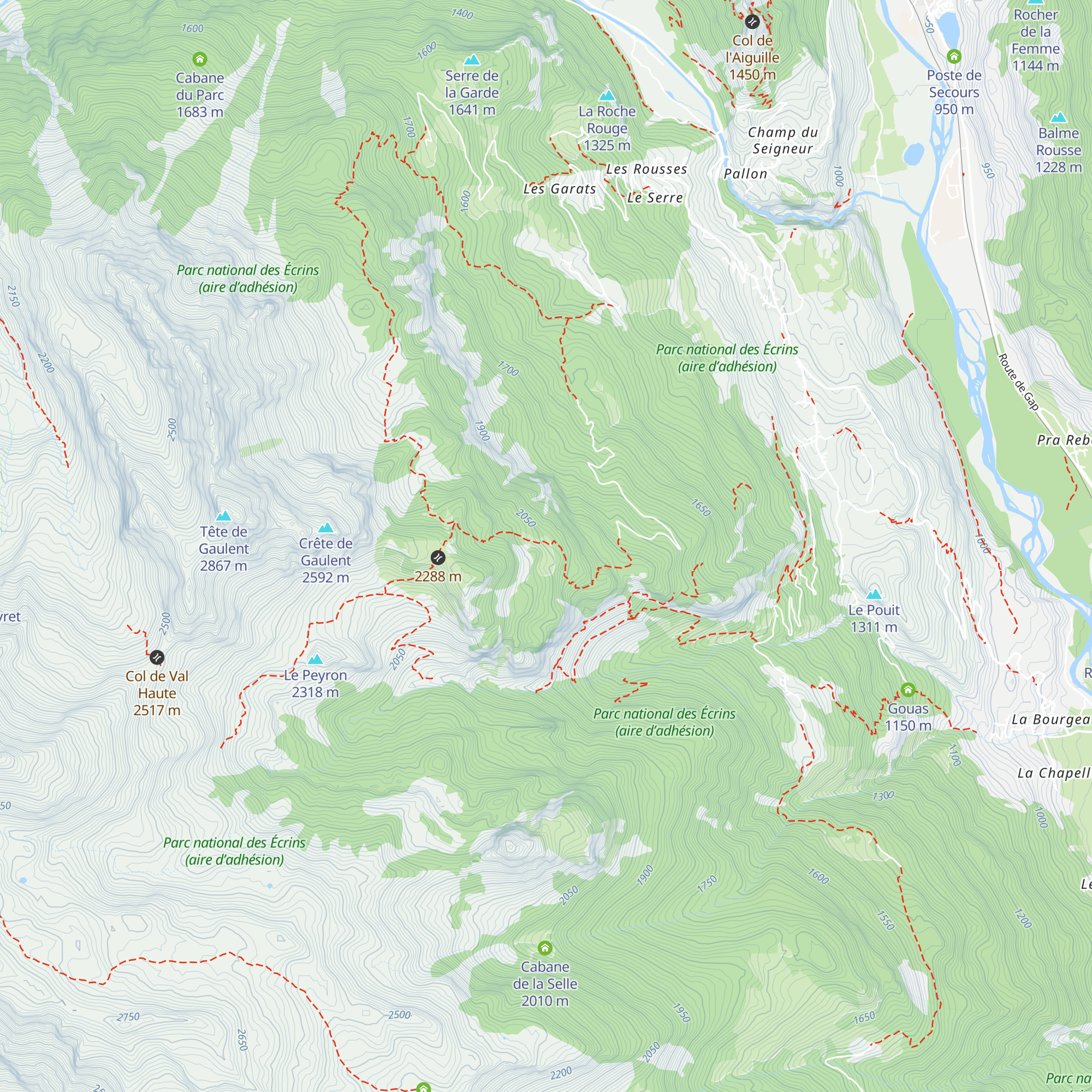 Cabane de la Selle map