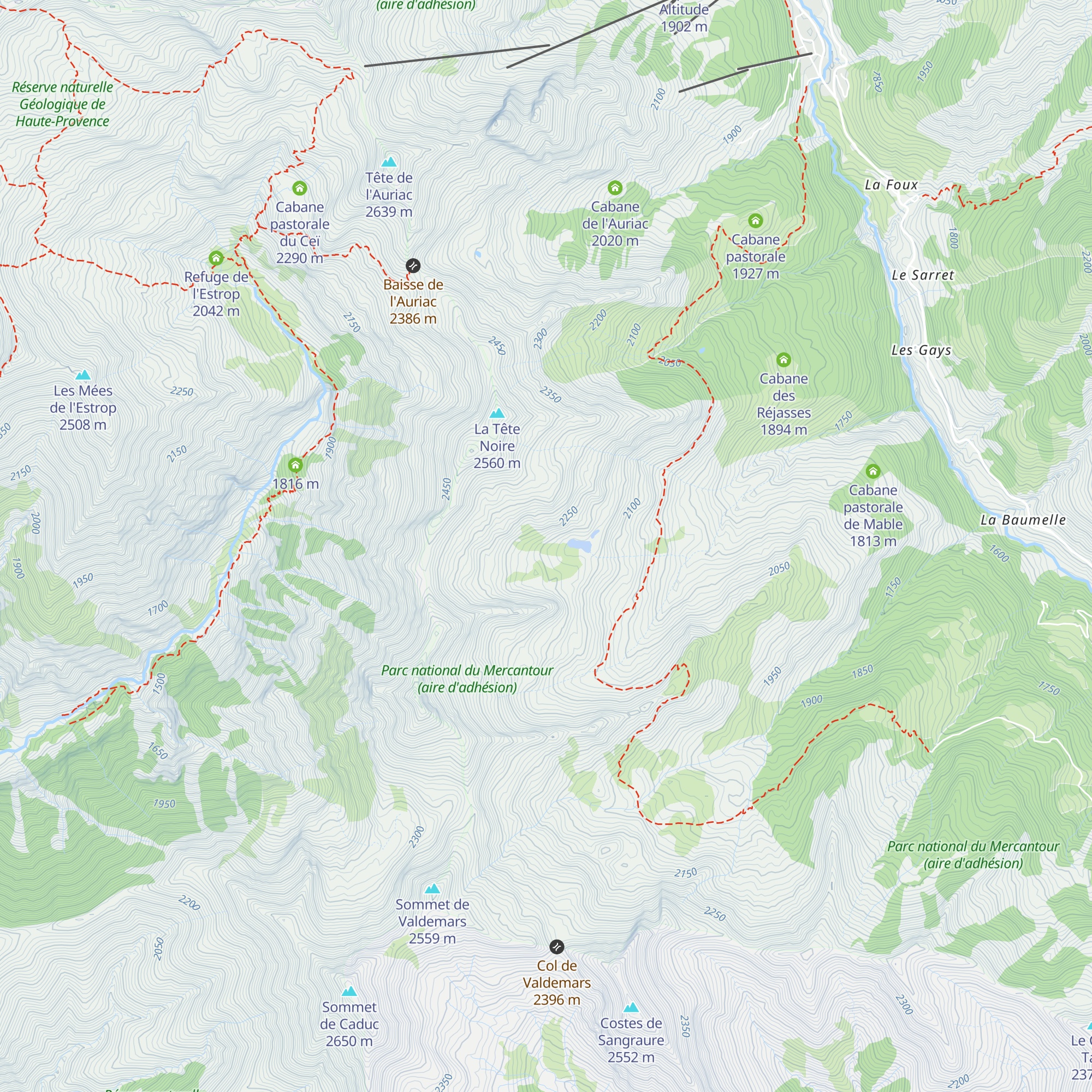 Cabane de Mourre Petit map