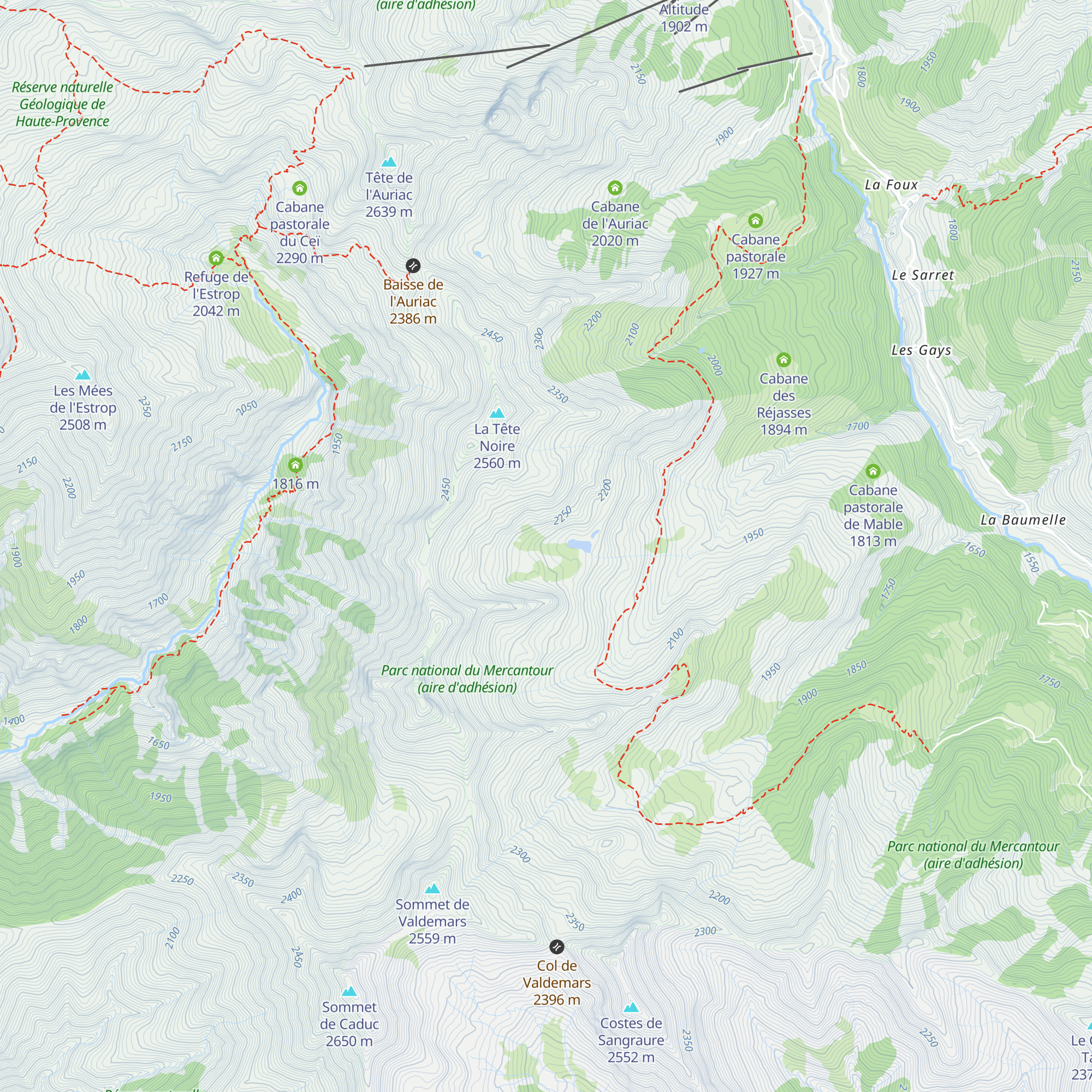 Cabane de Mourre Petit map