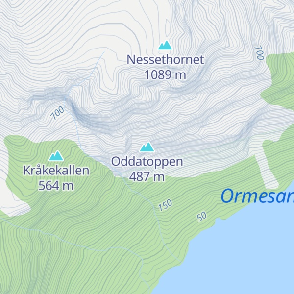 Map of Oddatoppen