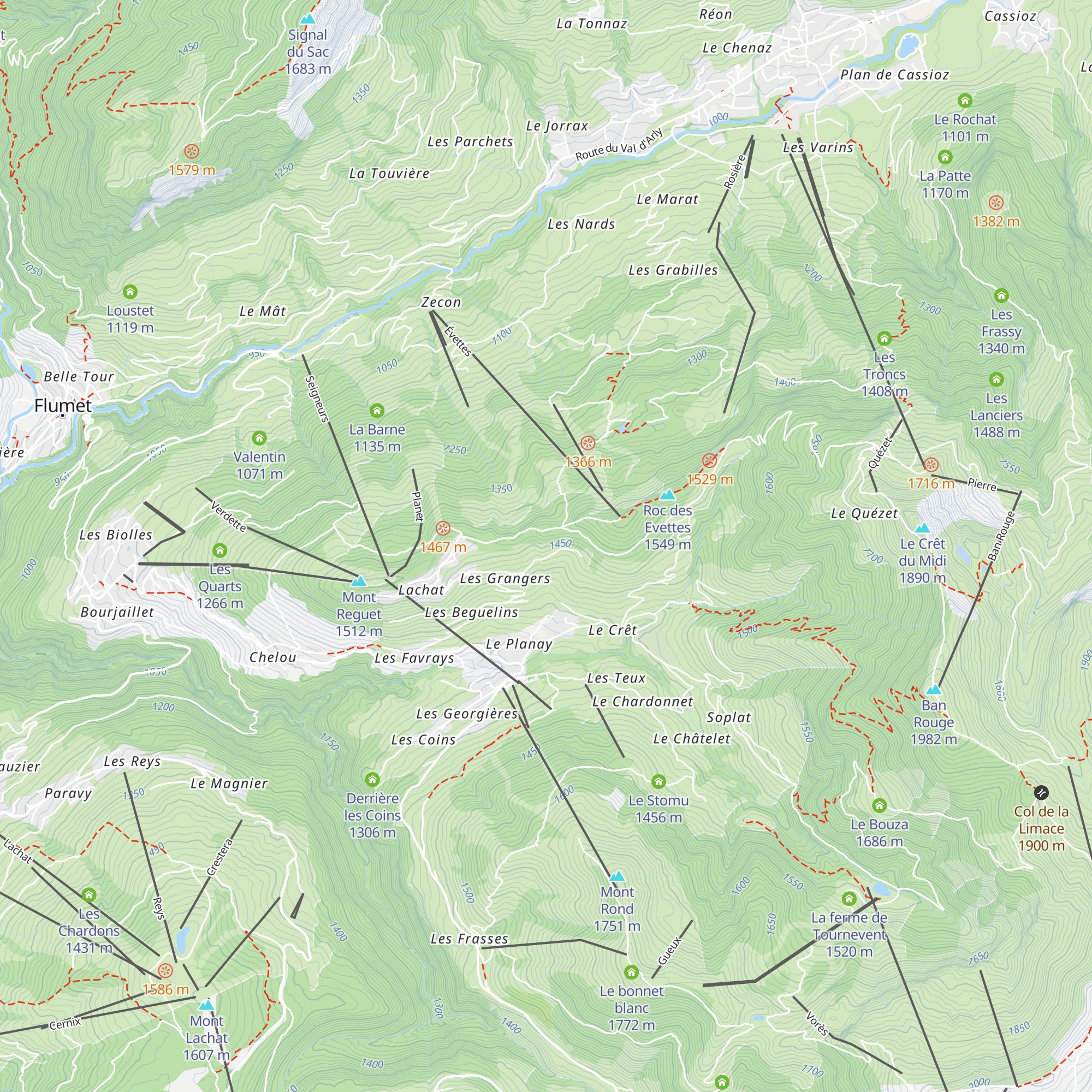 Les Gaulets map