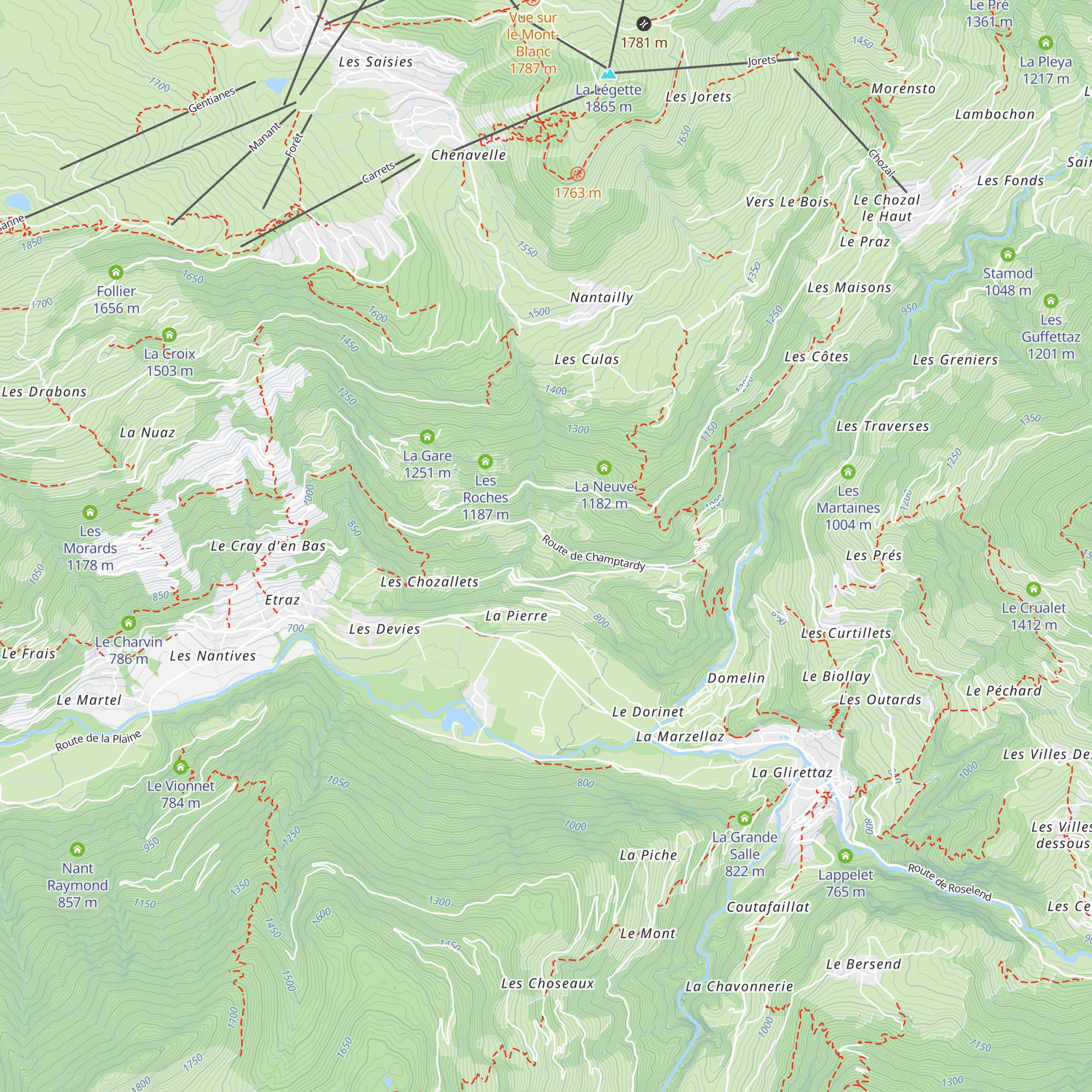 Le Bornand map