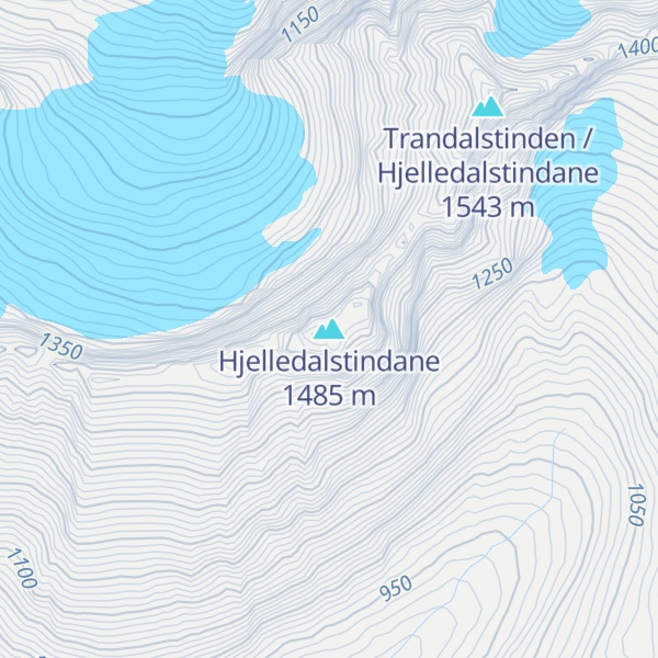 Map of Hjelledalstindane