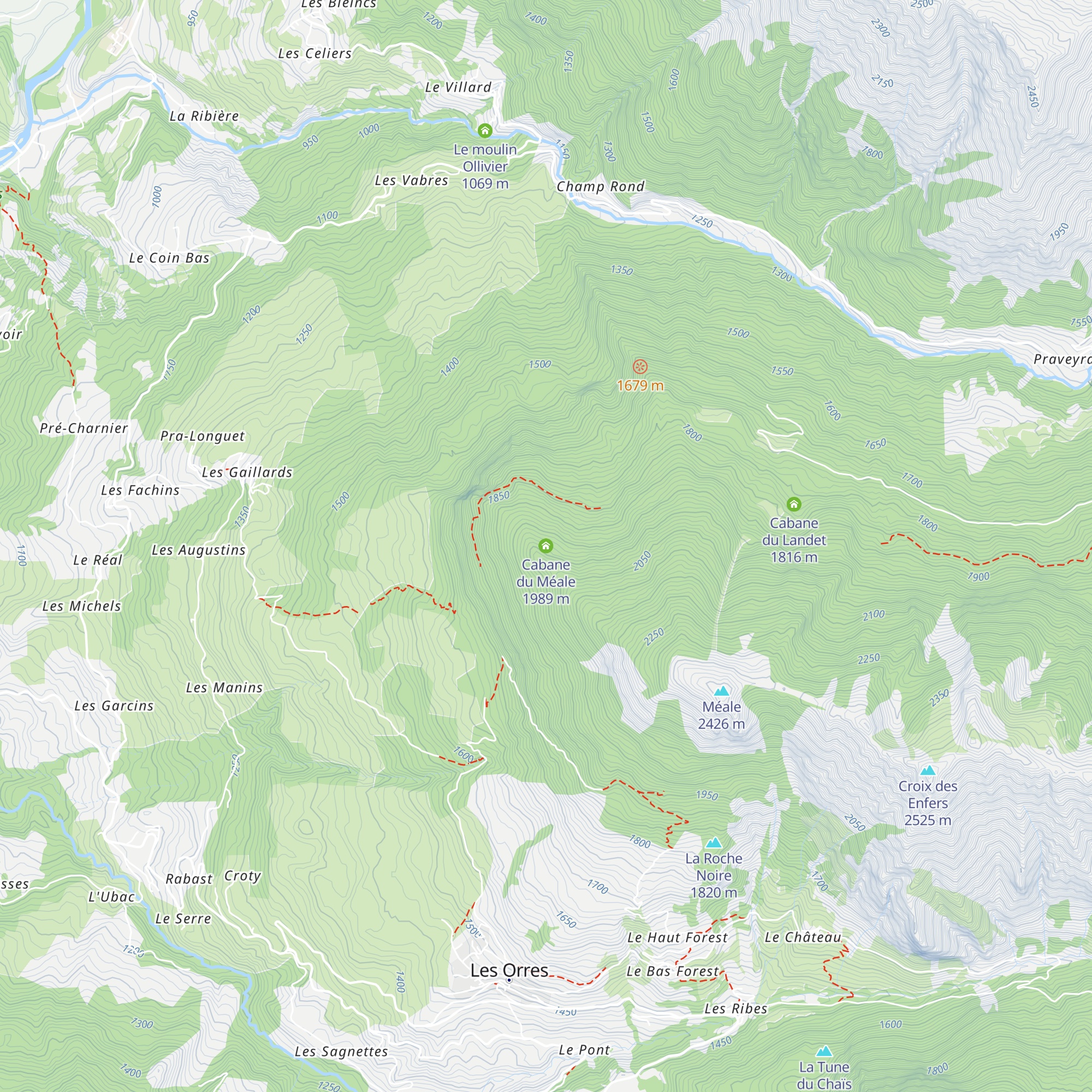 Cabane du Méale map