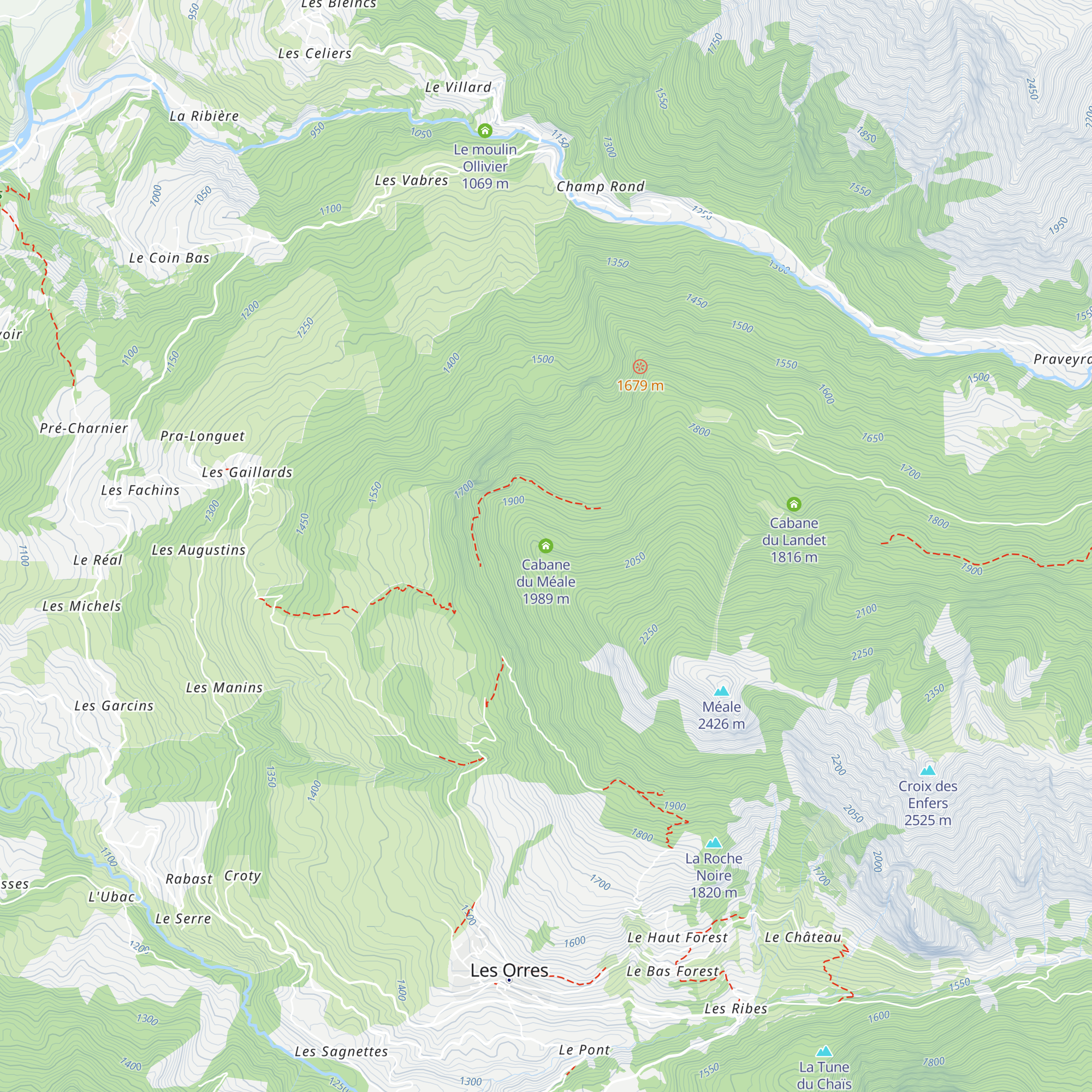 Cabane du Méale map