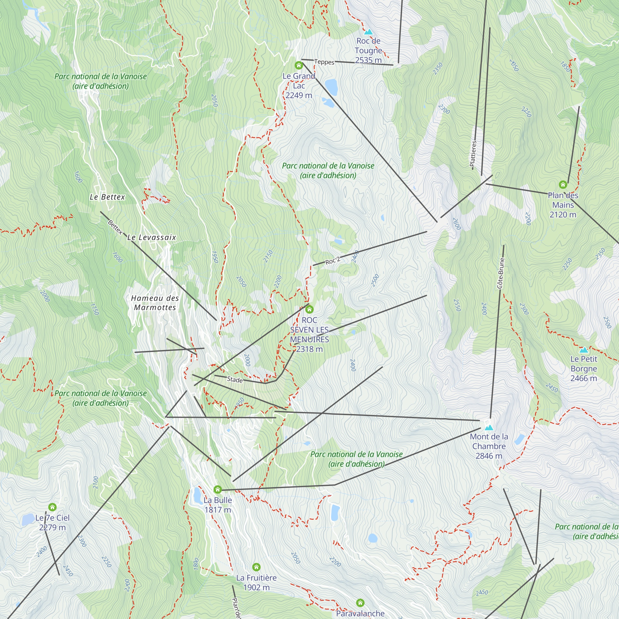 ROC SEVEN LES MENUIRES map
