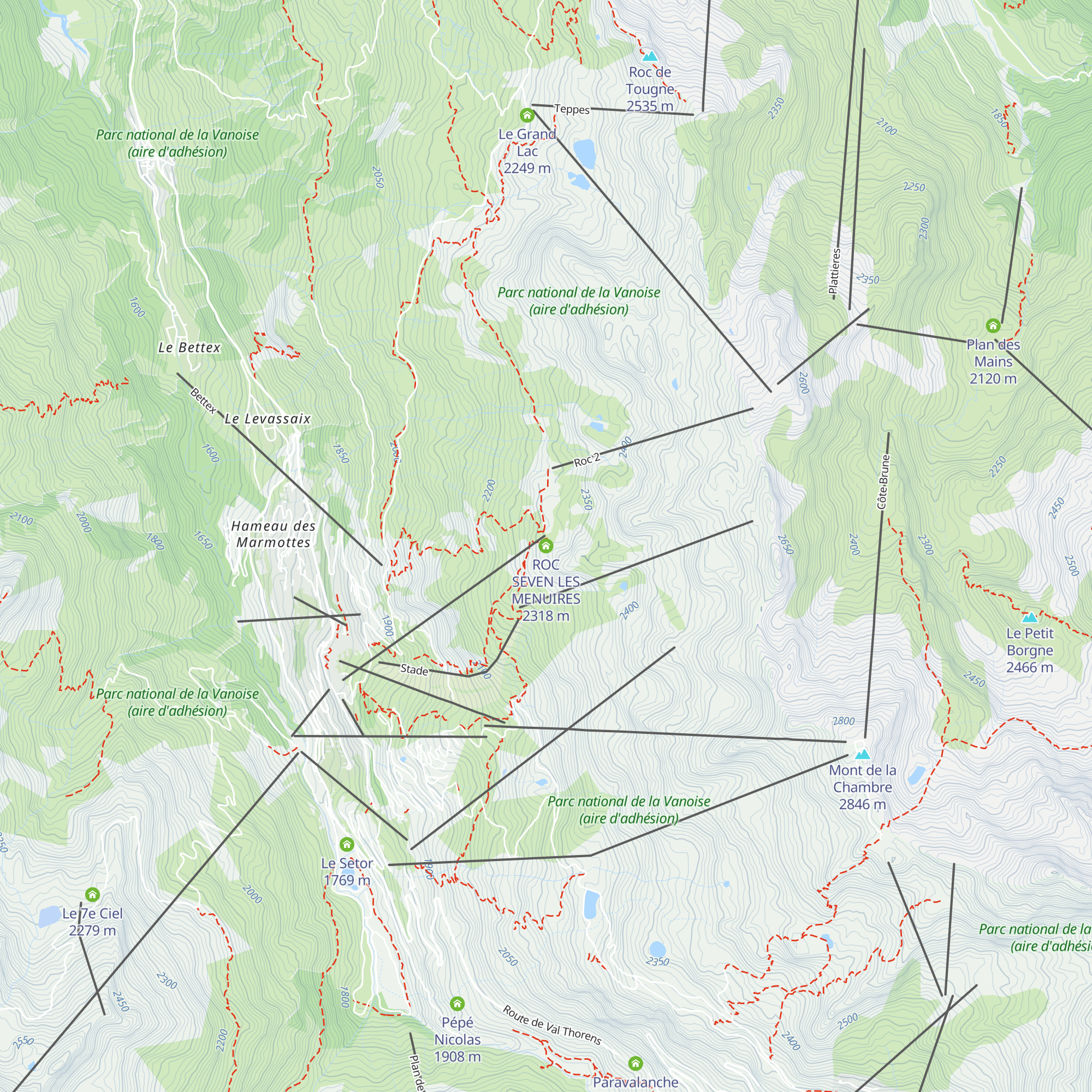 ROC SEVEN LES MENUIRES map