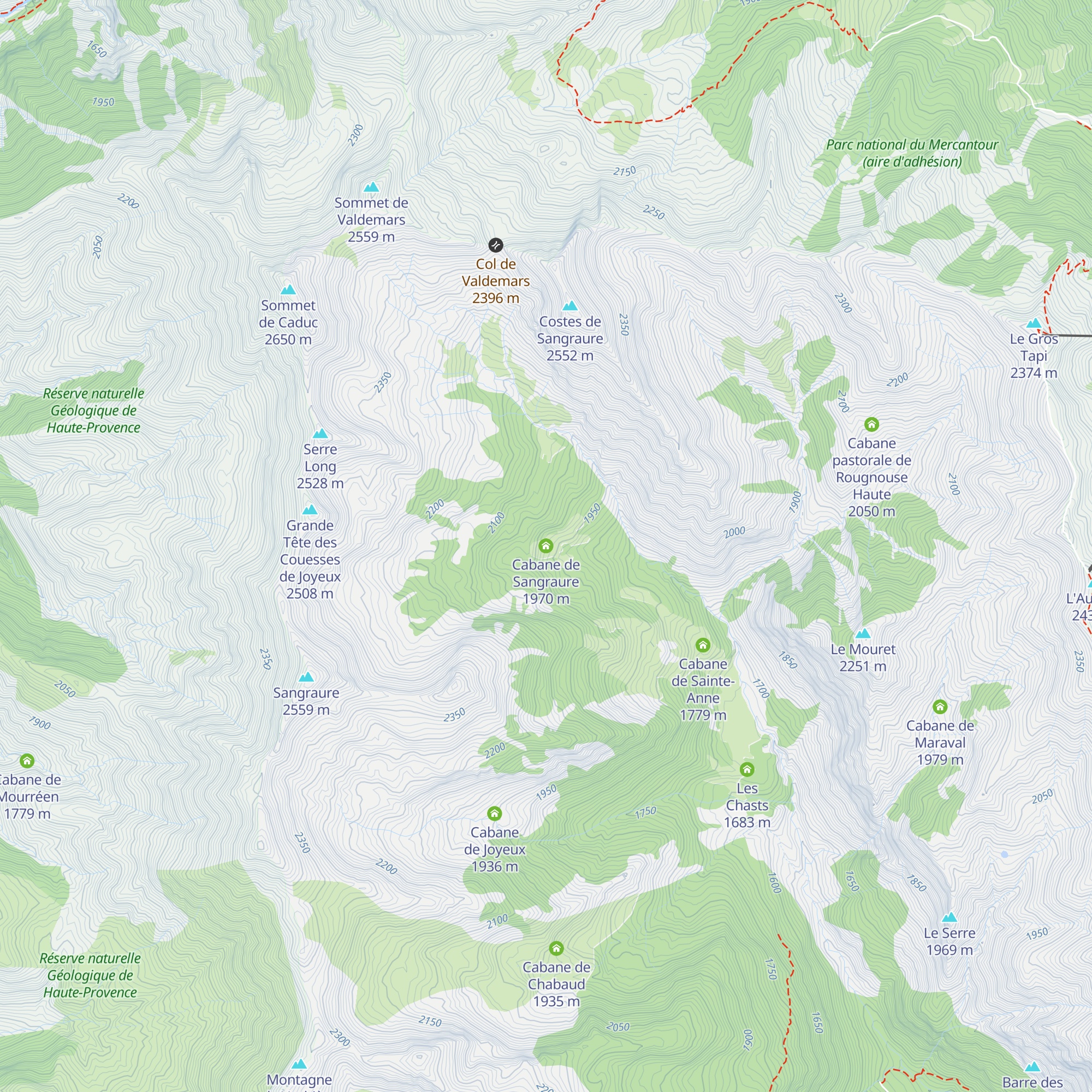 Cabane de Sangraure map